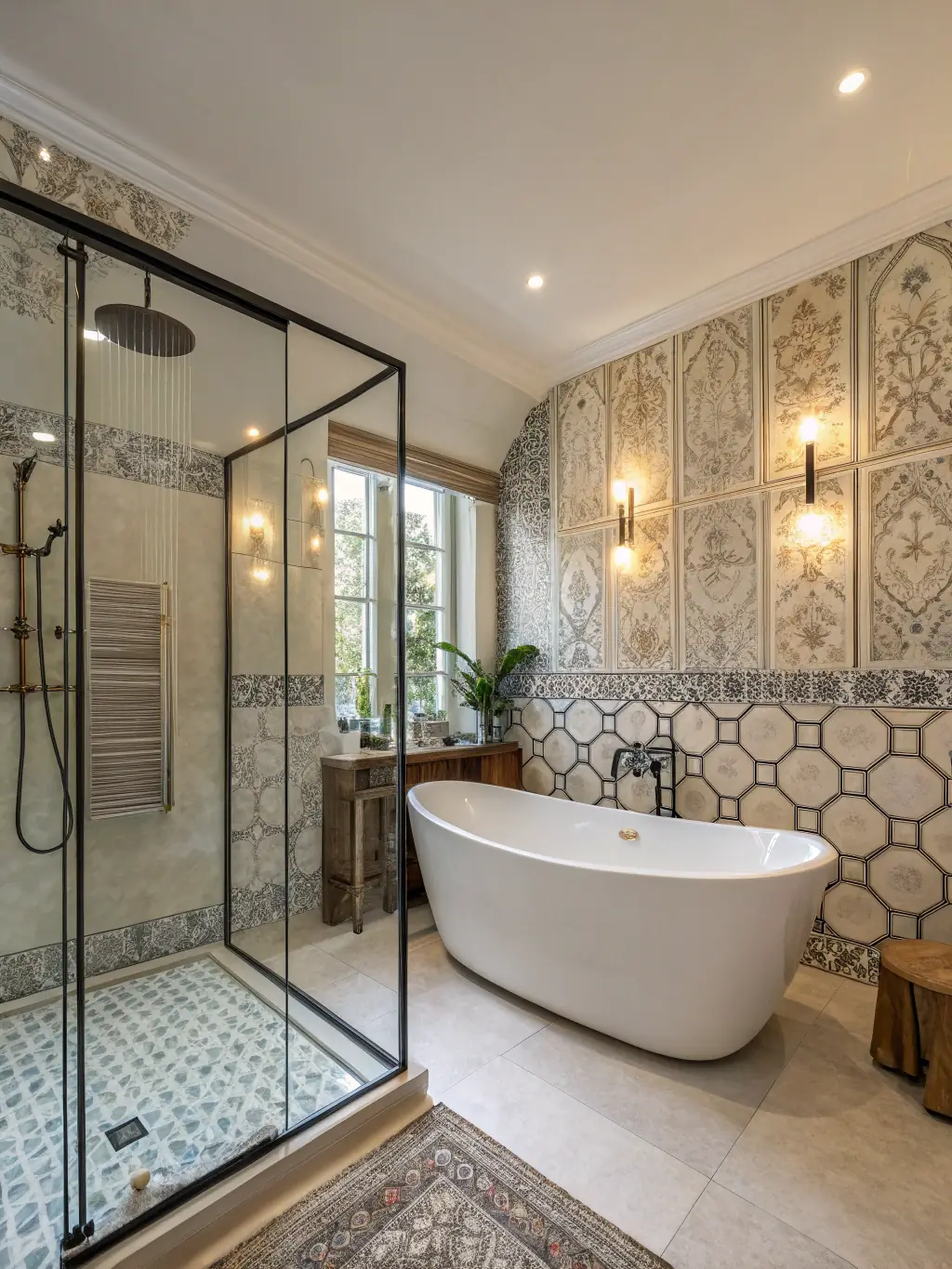 A bathroom renovation project with a newly installed bathtub, highlighting the modern design and functionality.